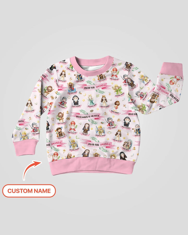 Holy Saints of Heaven Custom Name Bamboo Crewneck Sweatshirt