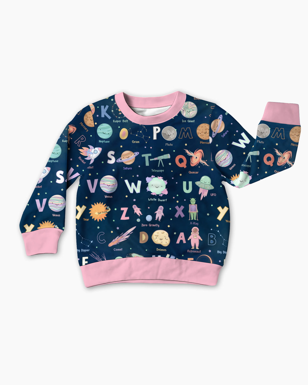 Space Alphabet Bamboo Crewneck Sweatshirt