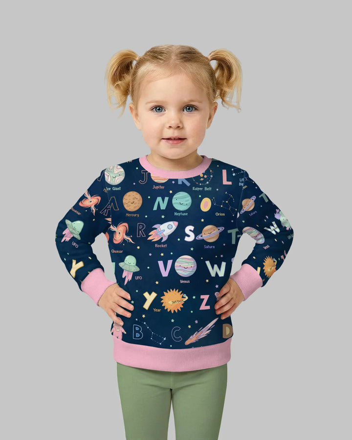 Space Alphabet Bamboo Crewneck Sweatshirt