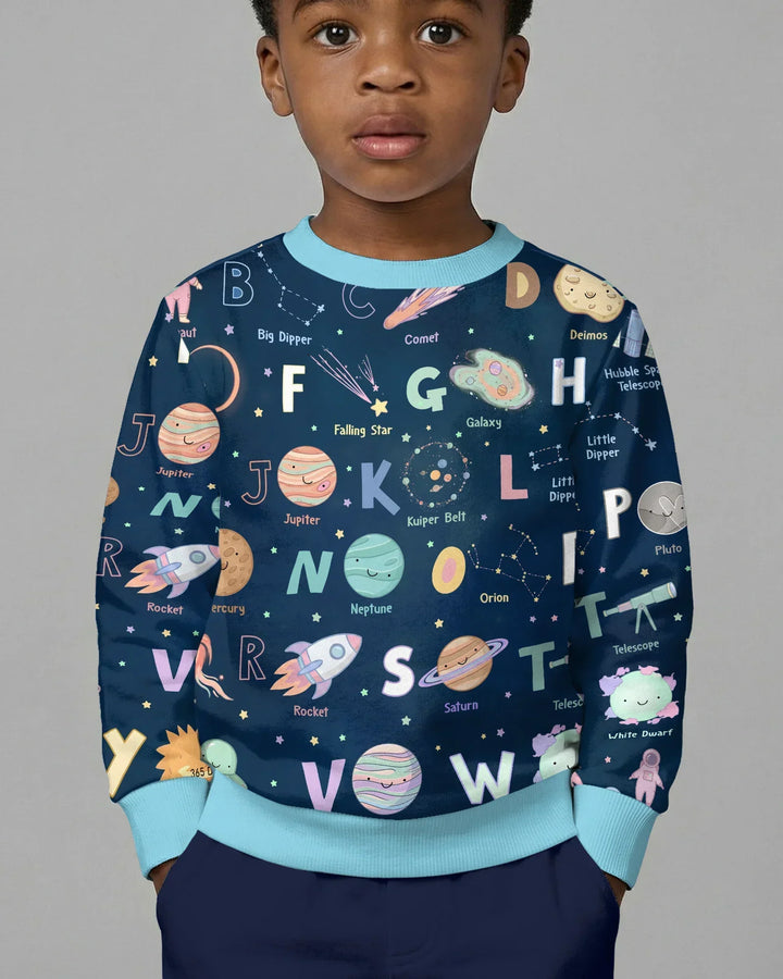 Space Alphabet Bamboo Crewneck Sweatshirt