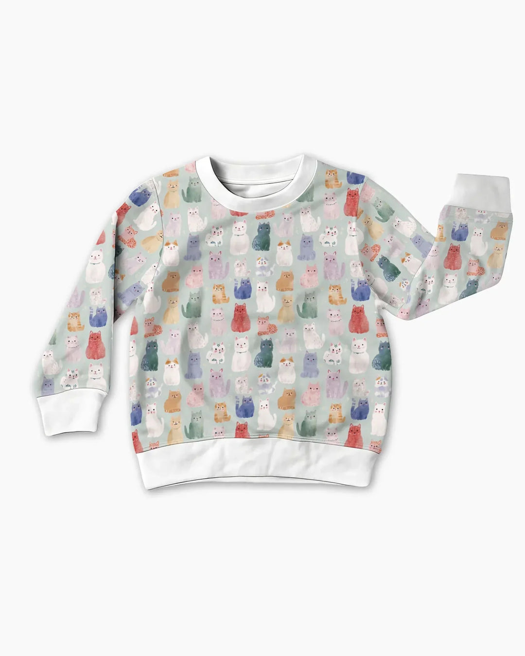 Enchanted Happy Kitty Family Matching Bamboo Crewneck Sweatshirt