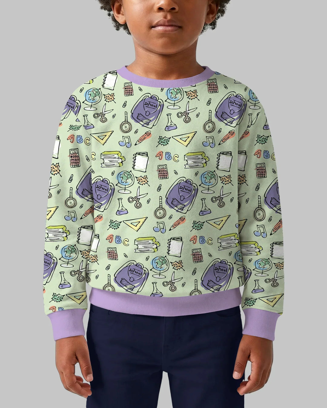 Doodle School Days Bamboo Crewneck Sweatshirt