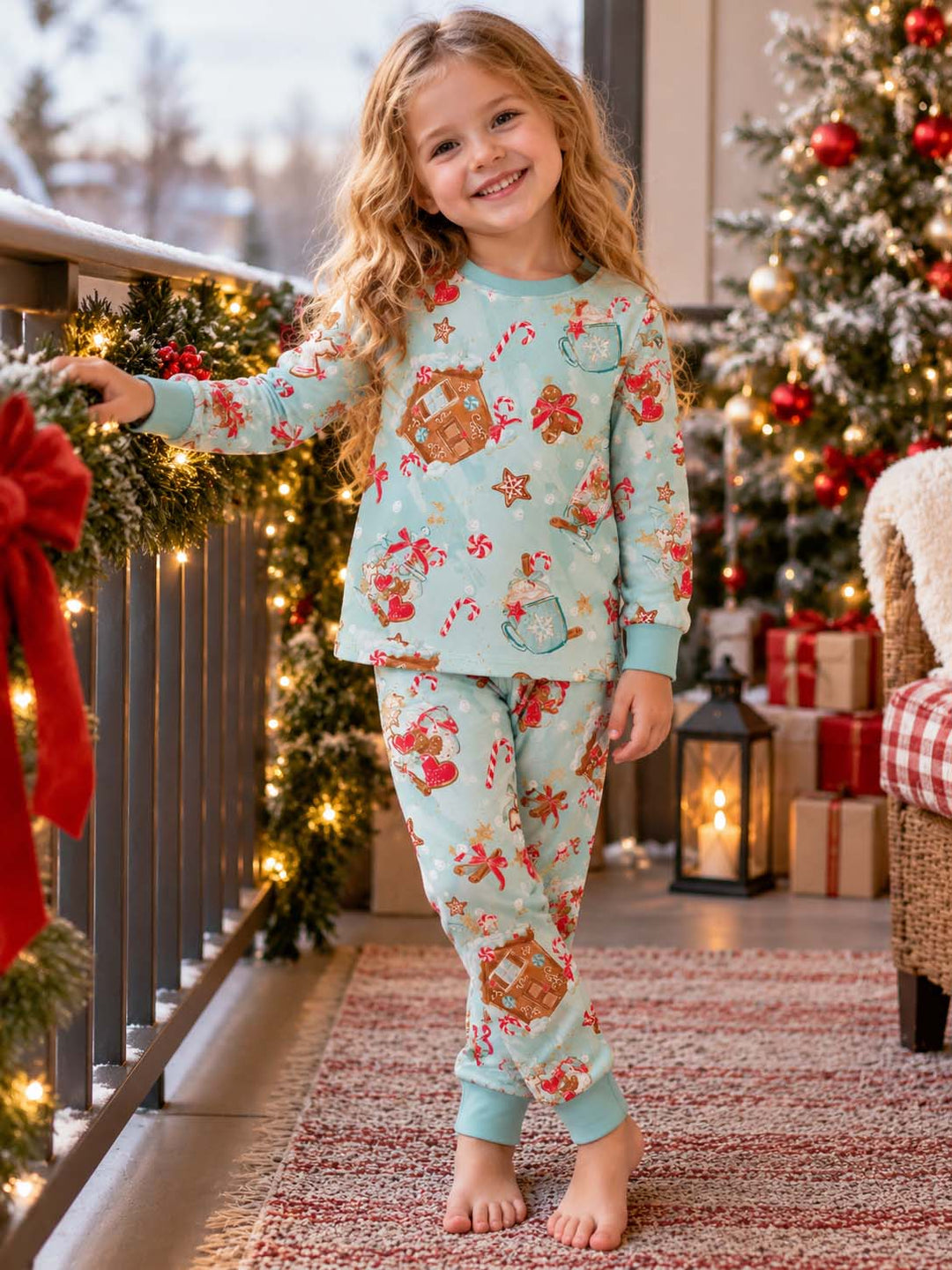Sweet Christmas Cocoa Bamboo Two Piece Long Sleeve Pajama Set