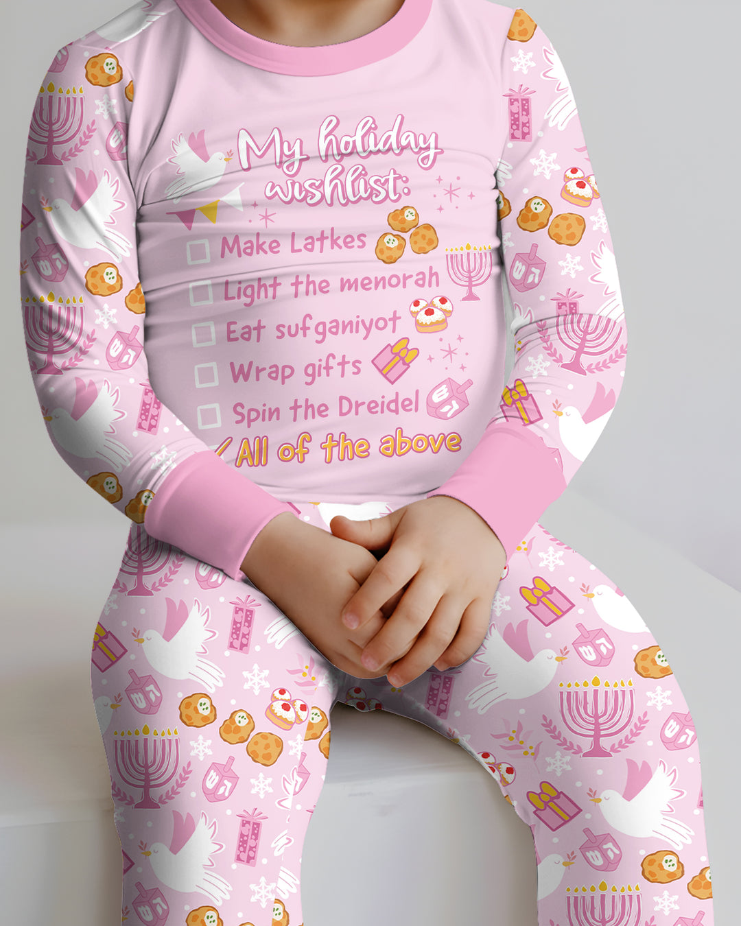 Hanukkah To Do List Bamboo Two Piece Long Sleeve Pajama Set