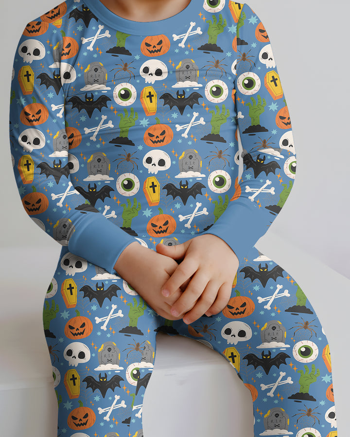 Little Monsters Bamboo Two Piece Long Sleeve Pyjamas Set For Halloween