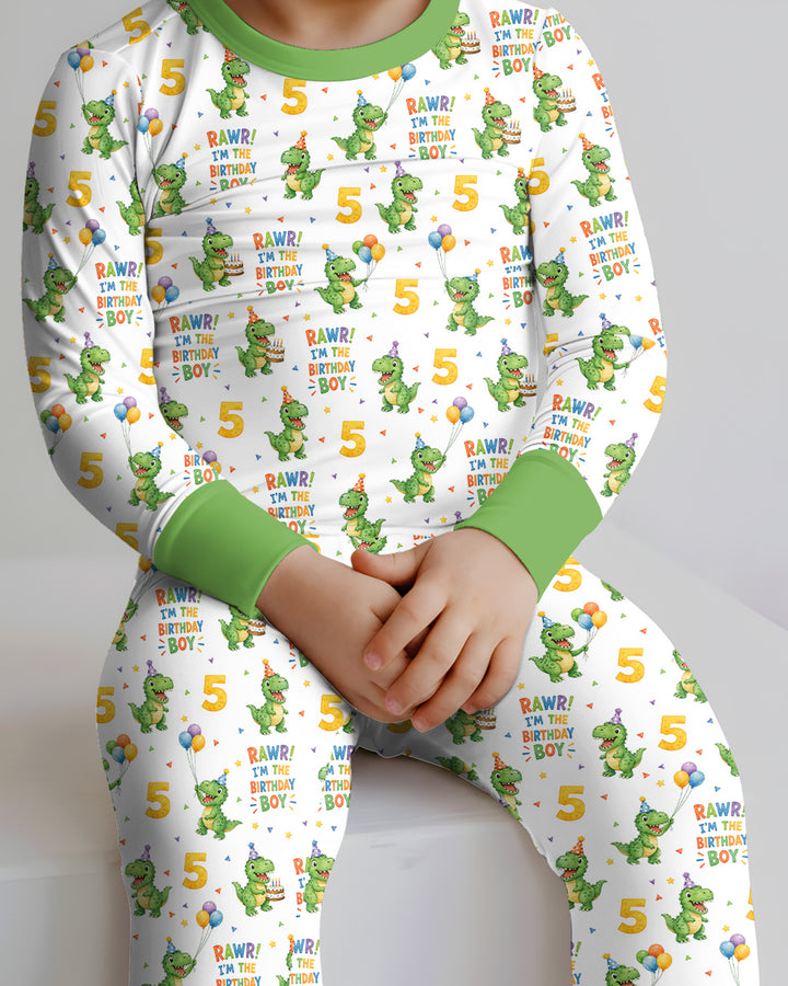 Personalized Dinosaur Birthday Boy Bamboo Convertible Zippy