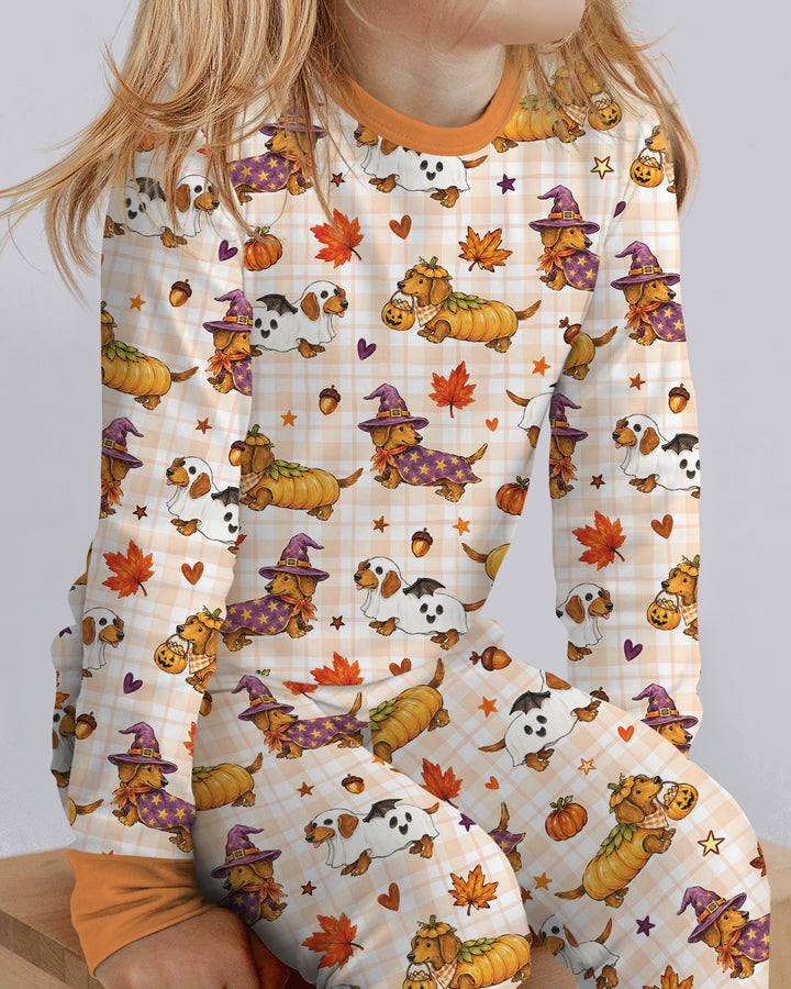Spooky Dachshund Bamboo Two Piece Long Sleeve Pajama Set