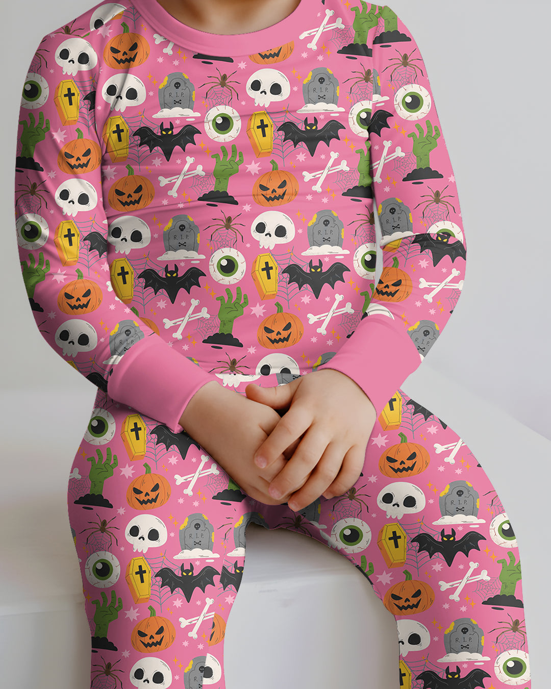 Little Monsters Bamboo Two Piece Long Sleeve Pyjamas Set For Halloween