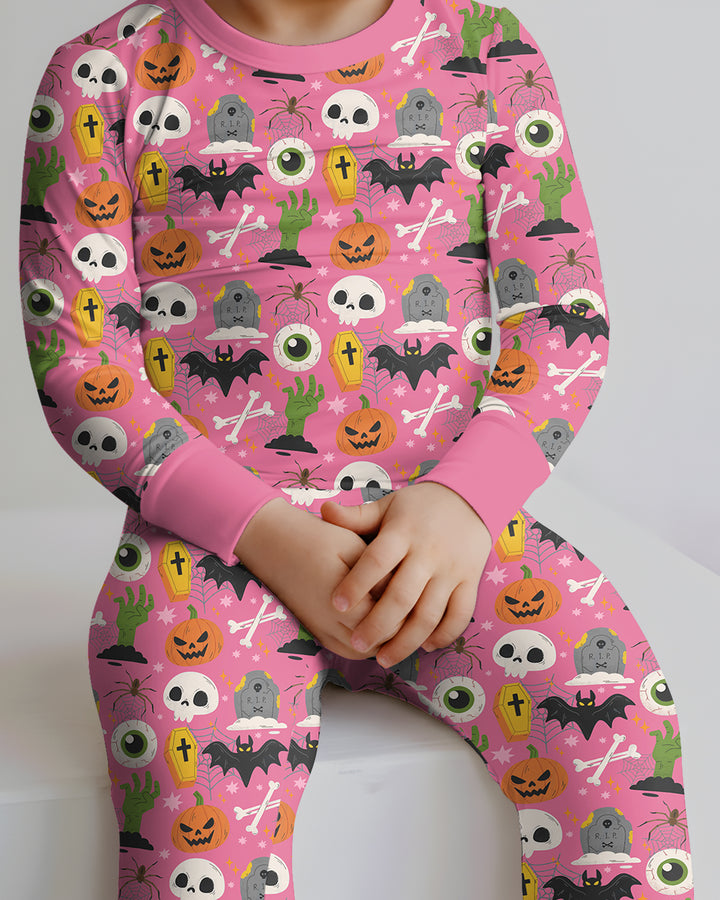 Little Monsters Bamboo Two Piece Long Sleeve Pyjamas Set For Halloween