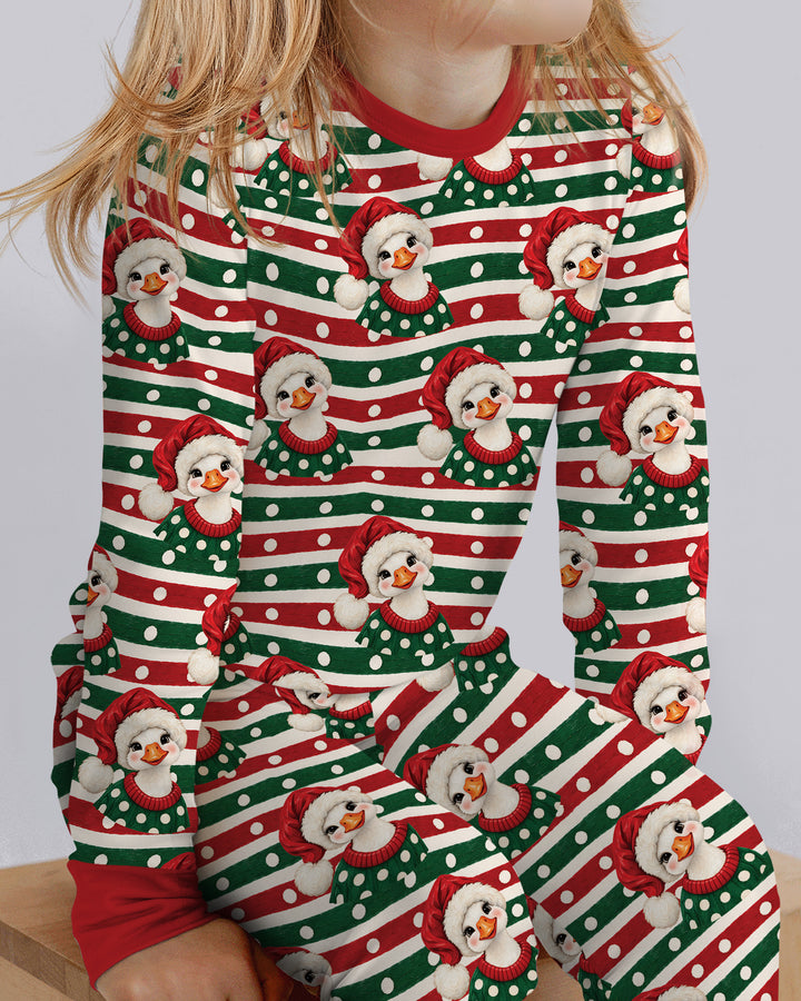 Santa Duck Bamboo Two Piece Long Sleeve Pajama Set