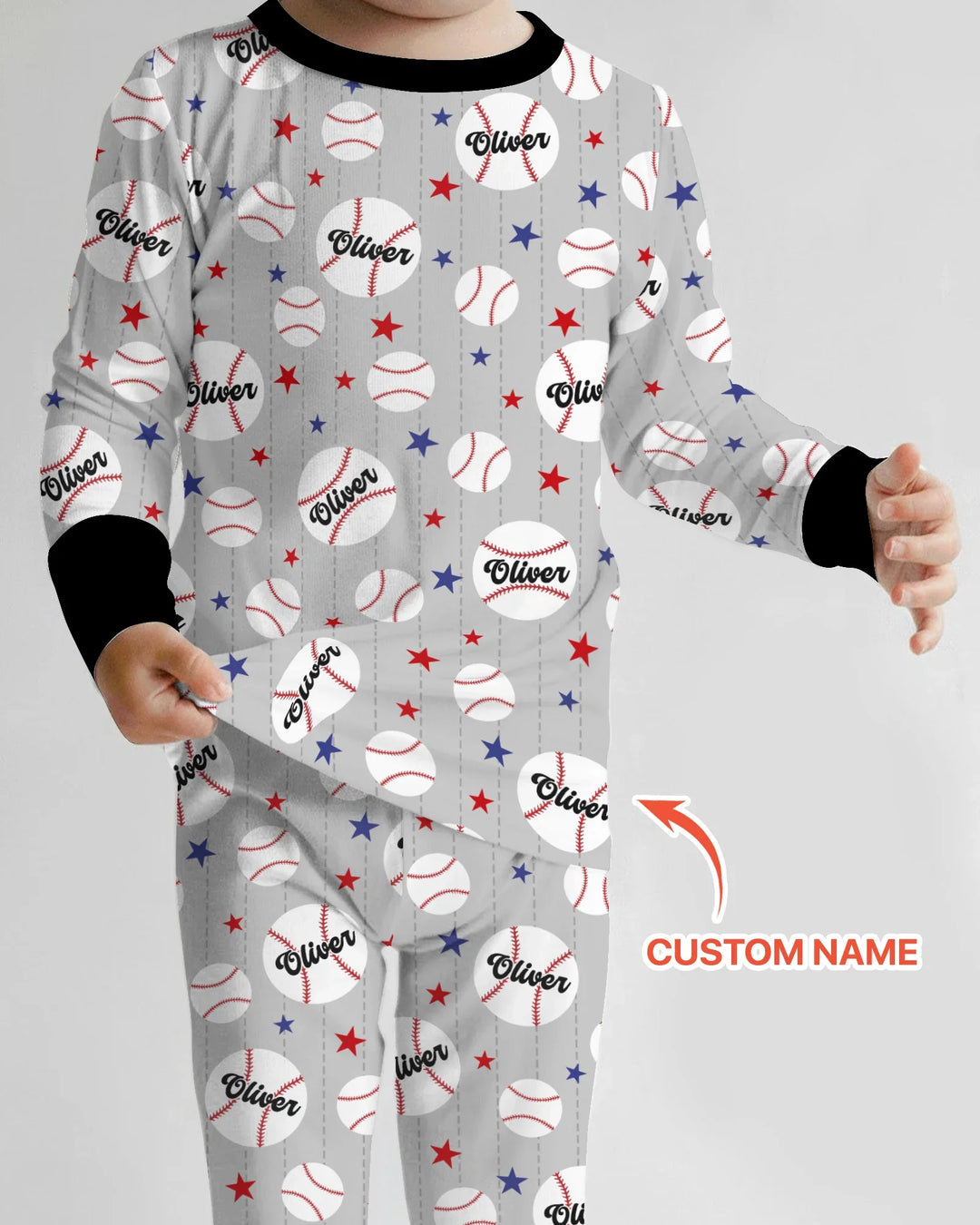 Custom Name Rookie of The Year Matching Bamboo Two Piece Long Sleeve Pajama Set