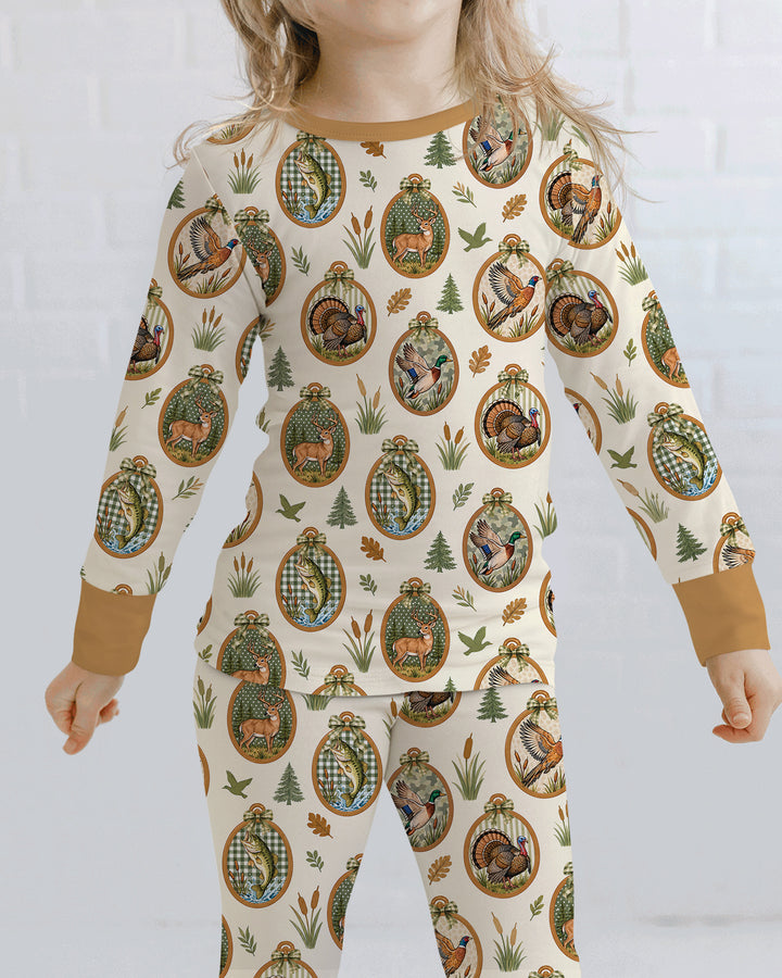 Hunting Season Family Matching Bamboo Two Piece Long Sleeve Pajama Set