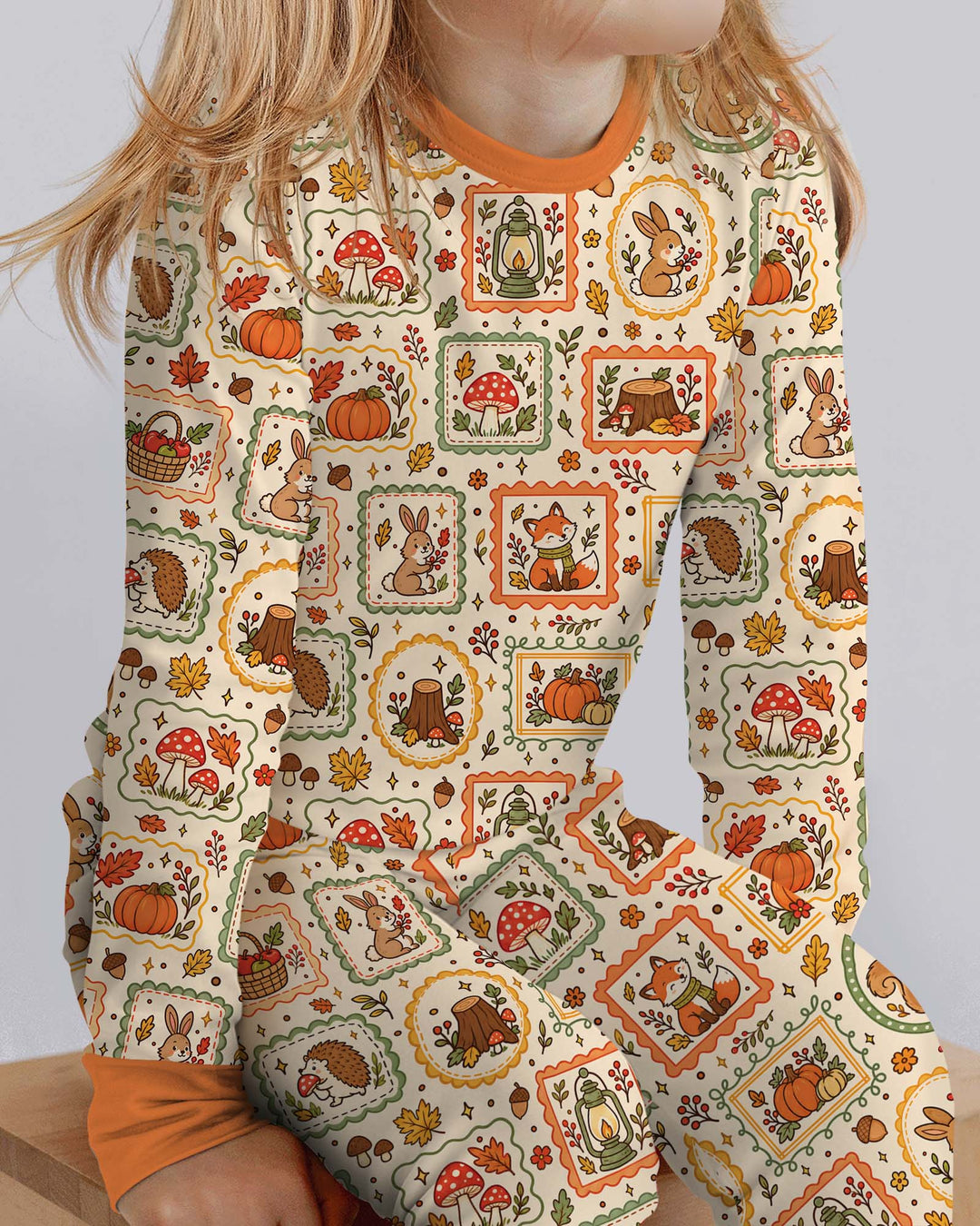 Woodland Animal Fall Bamboo Two Piece Long Sleeve Pajama Set
