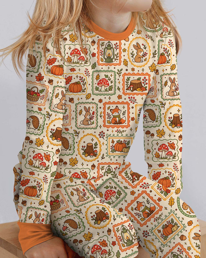 Woodland Animal Fall Bamboo Two Piece Long Sleeve Pajama Set