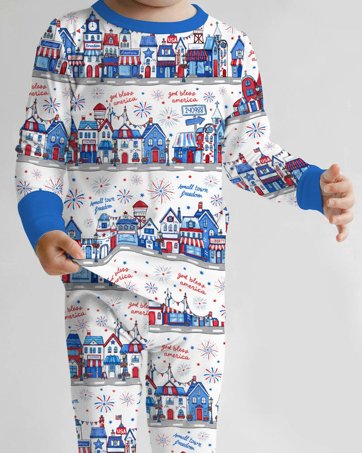 Small Town Freedom USA Bamboo Two Piece Long Sleeve Pajama Set