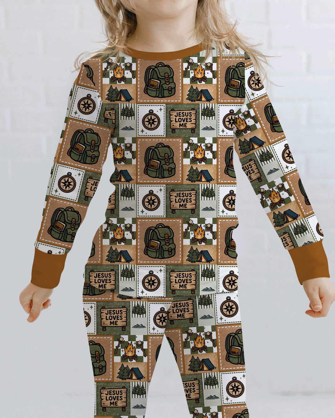 Template Bamboo Two Piece Long Sleeve Pyjamas Set