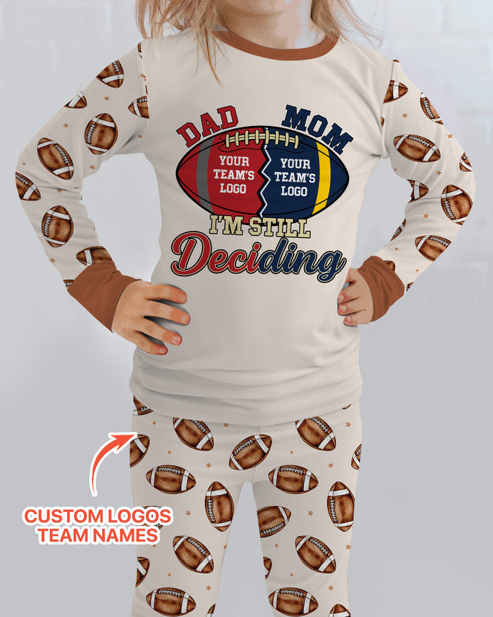 I'm Still Deciding House Divided - Upload Two Team Logo Bamboo Two Piece Long Sleeve Pajama Set