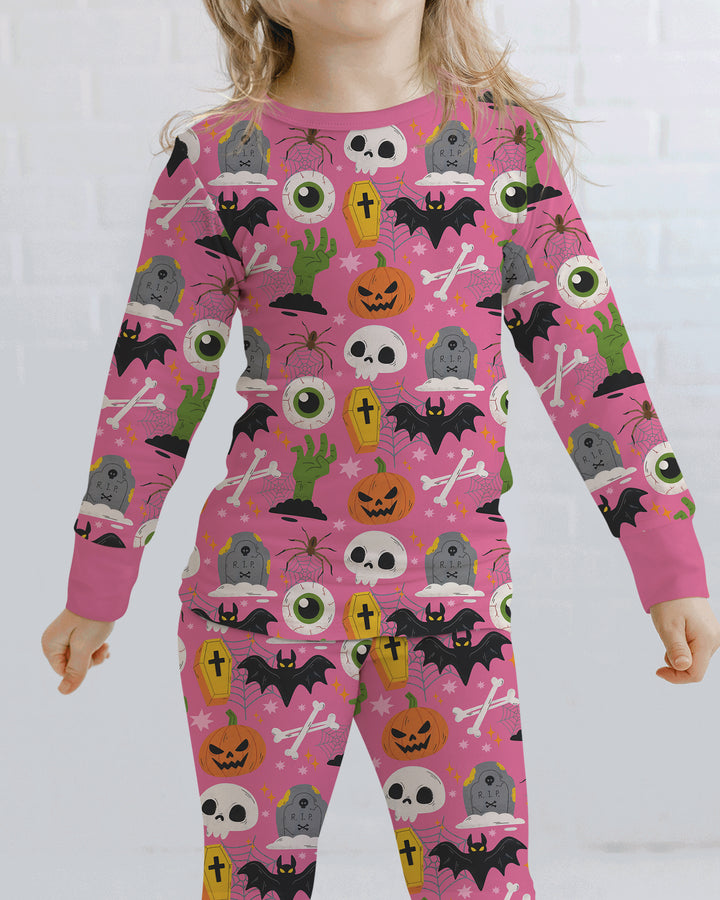 Little Monsters Bamboo Two Piece Long Sleeve Pyjamas Set For Halloween