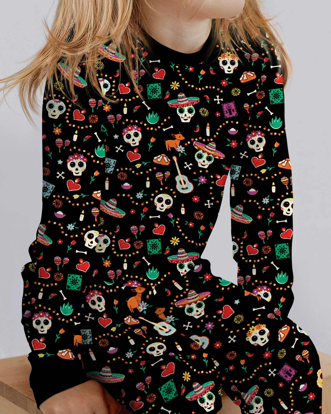 Day of the Dead Bamboo Two Piece Long Sleeve Pajama Set
