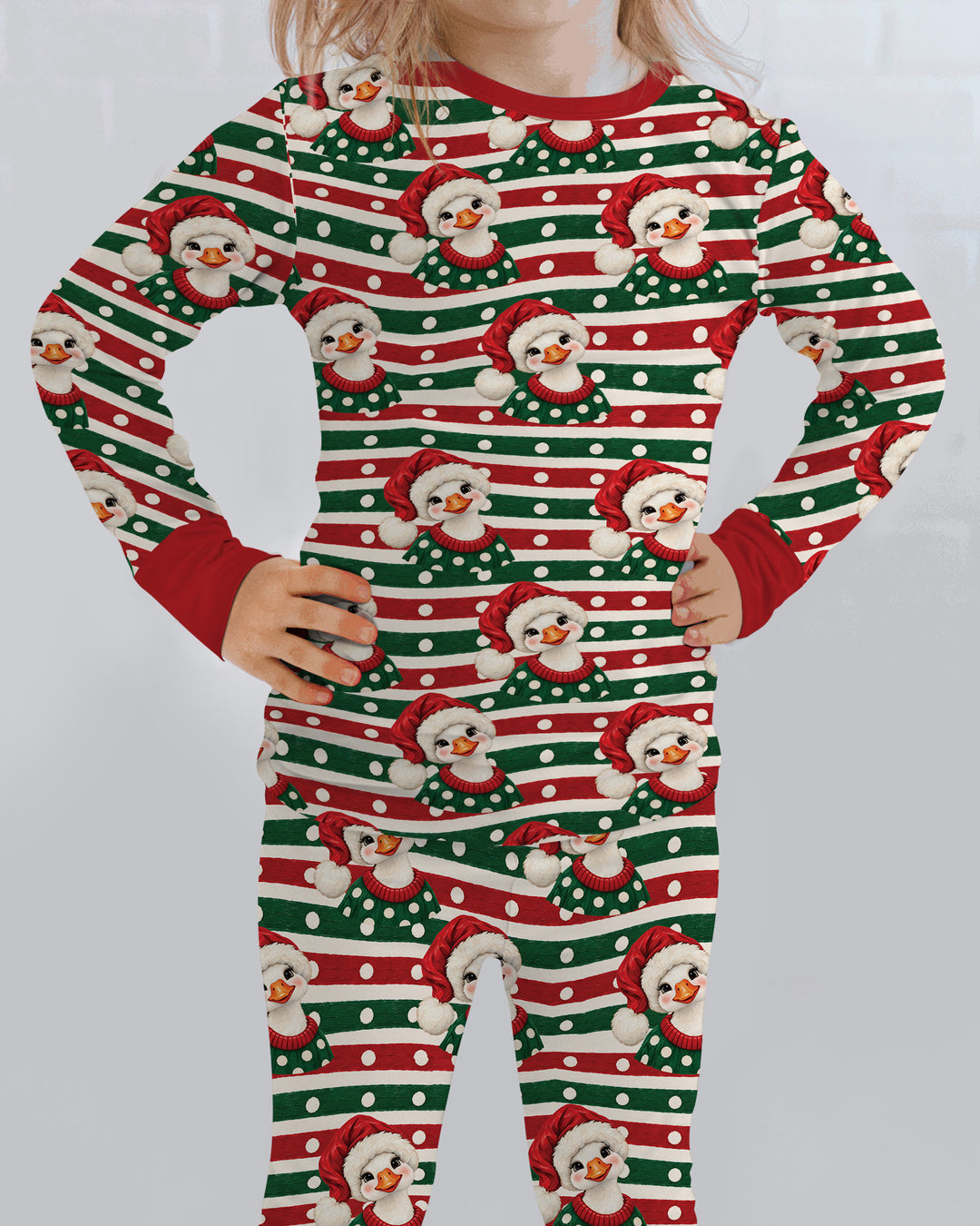 Santa Duck Bamboo Two Piece Long Sleeve Pajama Set
