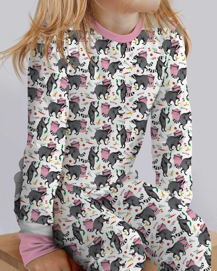 Trash Panda Adventures Bamboo Two Piece Long Sleeve Pajama Set
