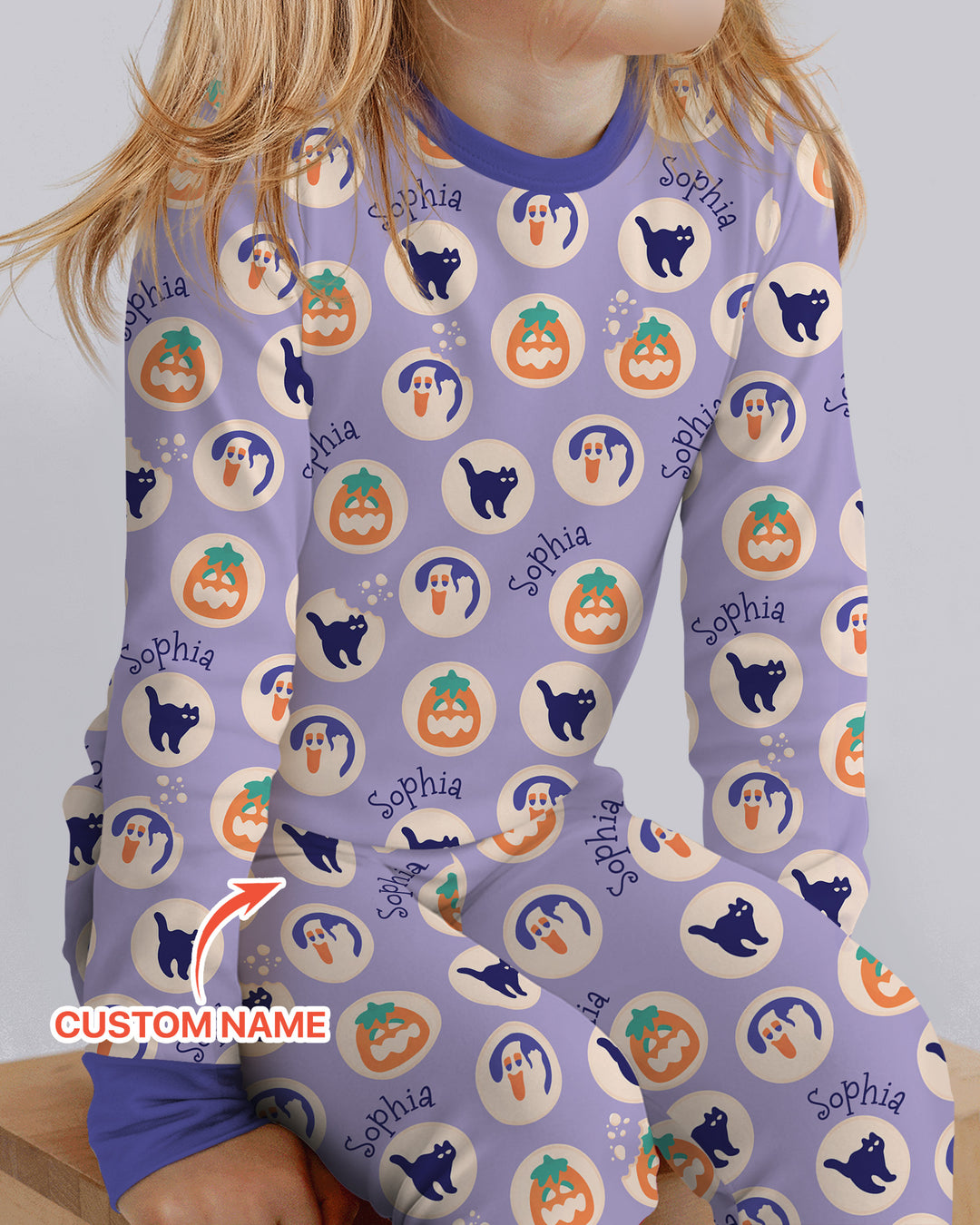 Boo Crew Custom Name Bamboo Two Piece Long Sleeve Pajama Set
