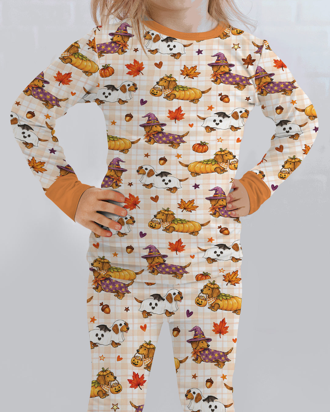Spooky Dachshund Bamboo Two Piece Long Sleeve Pajama Set