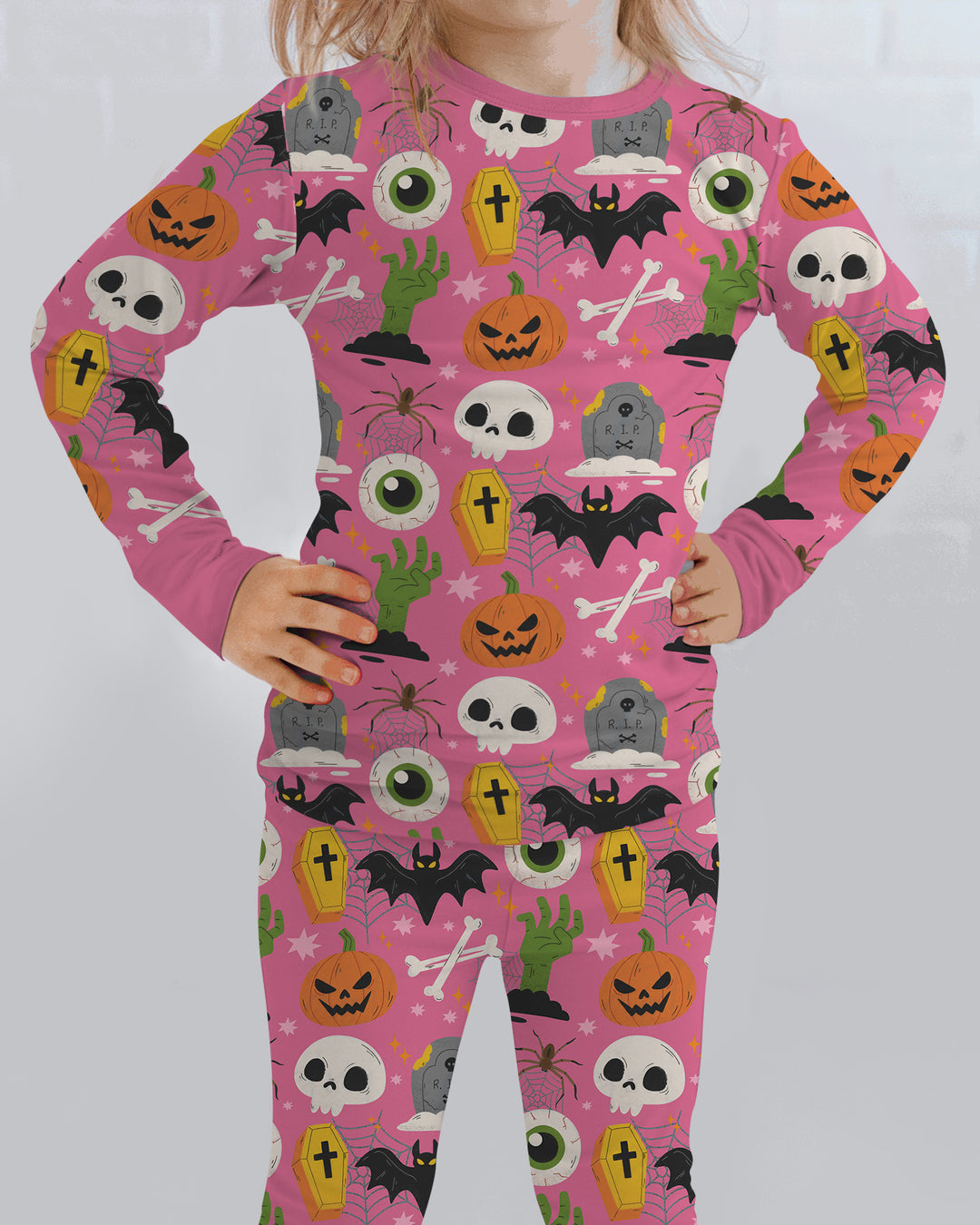 Little Monsters Bamboo Two Piece Long Sleeve Pyjamas Set For Halloween