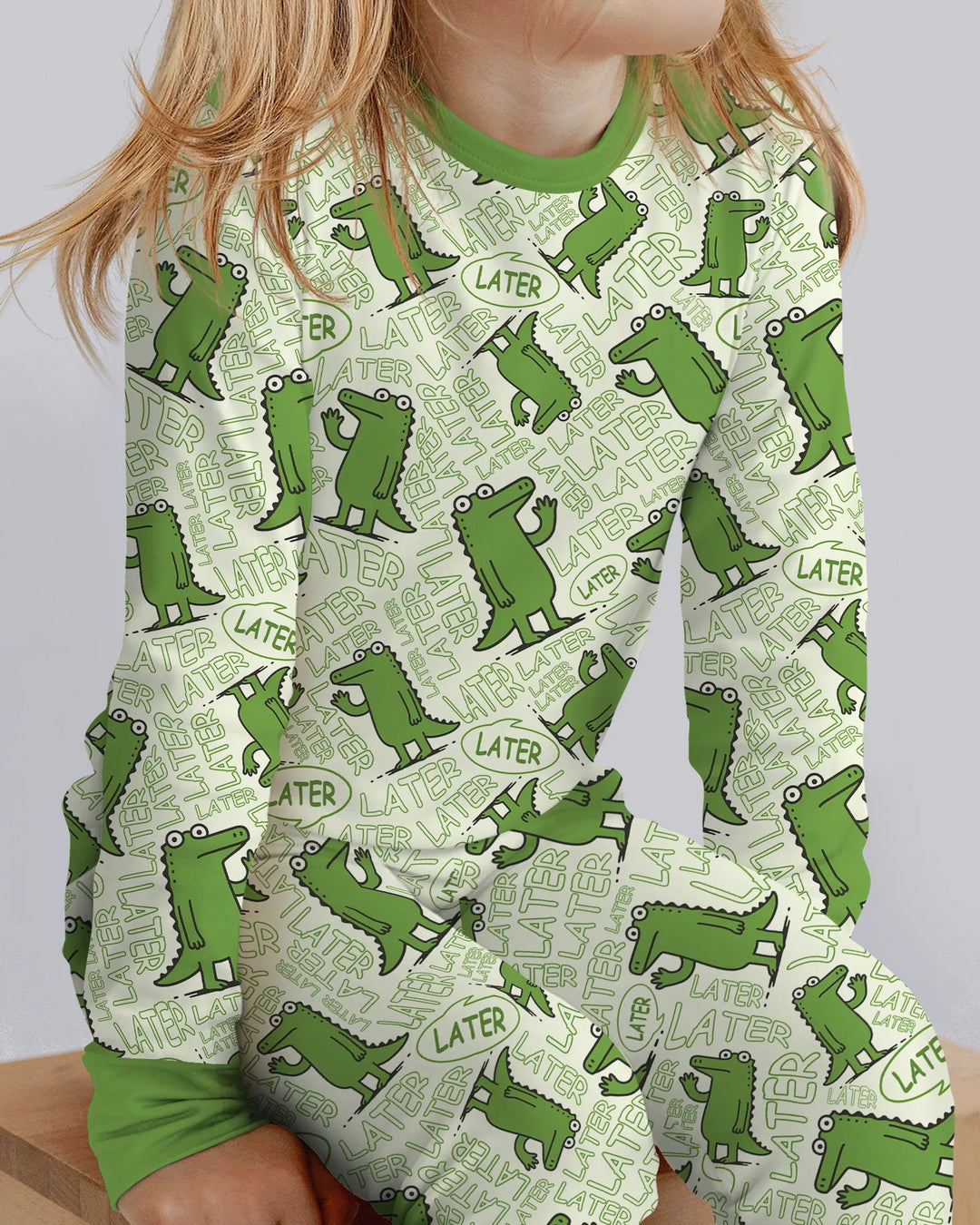 See you later, alligator! Bamboo Two Piece Long Sleeve Pajama Set