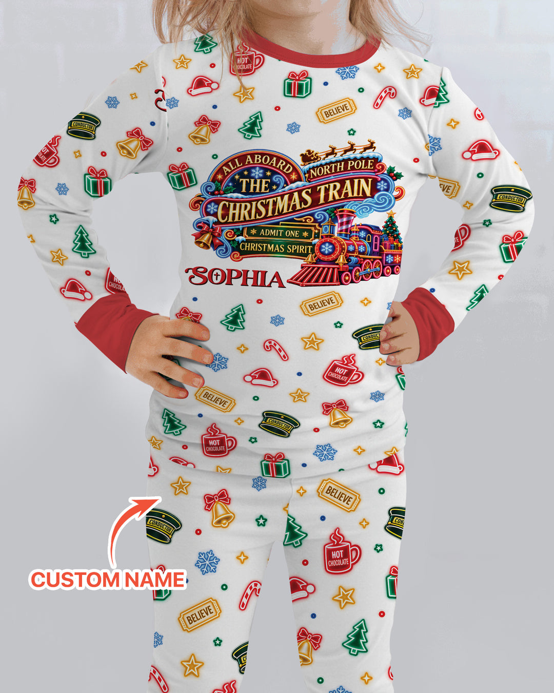 Christmas Spirit Express Bamboo Two Piece Long Sleeve Pajama Set
