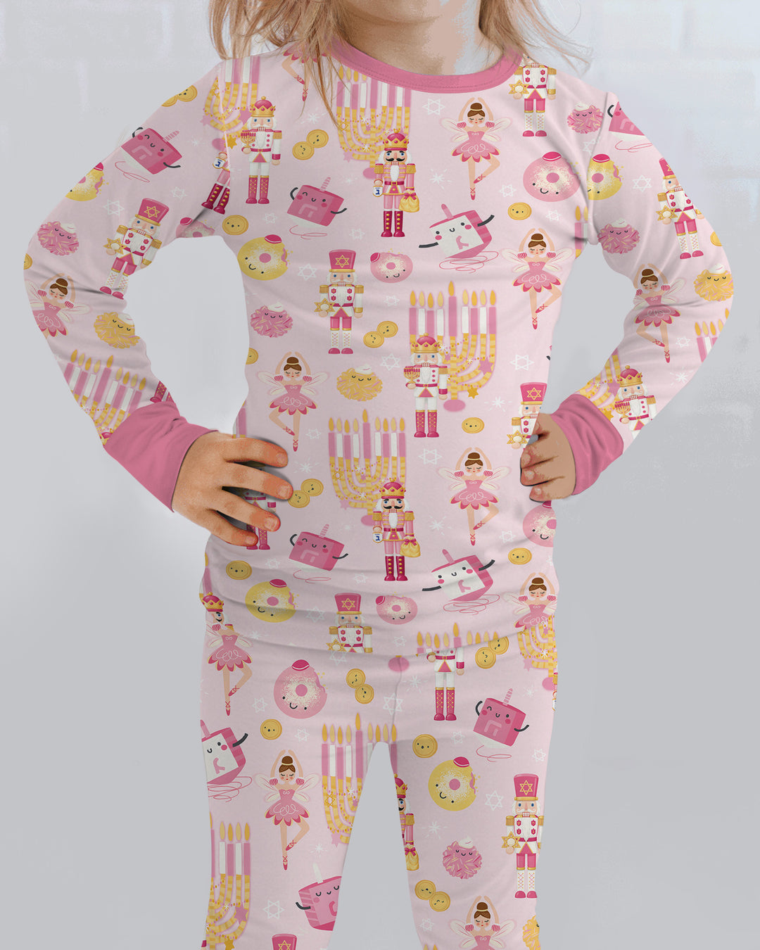 Hanukkah Nutcracker King Family Matching Bamboo Two Piece Long Sleeve Pajama Set