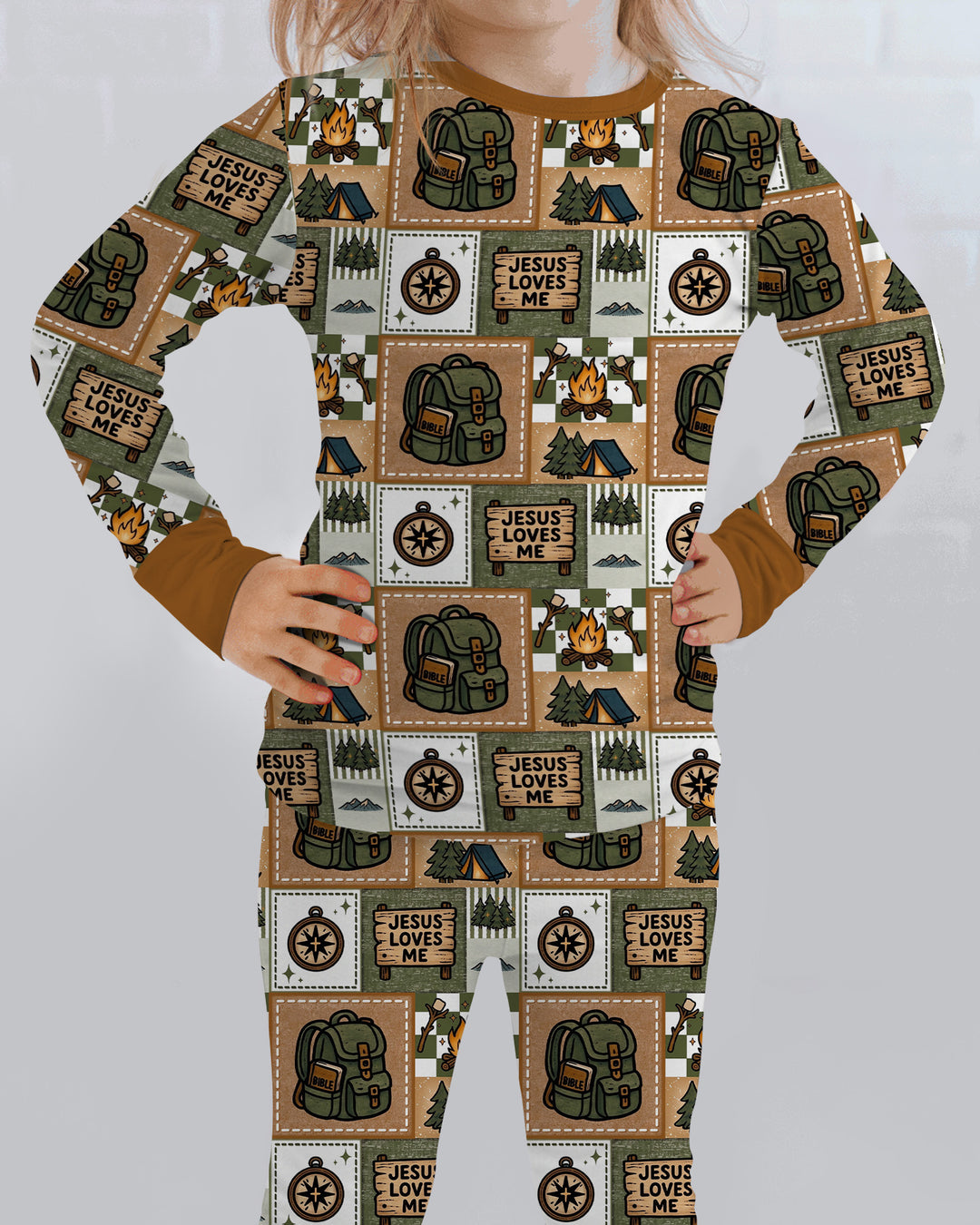 Template Bamboo Two Piece Long Sleeve Pyjamas Set