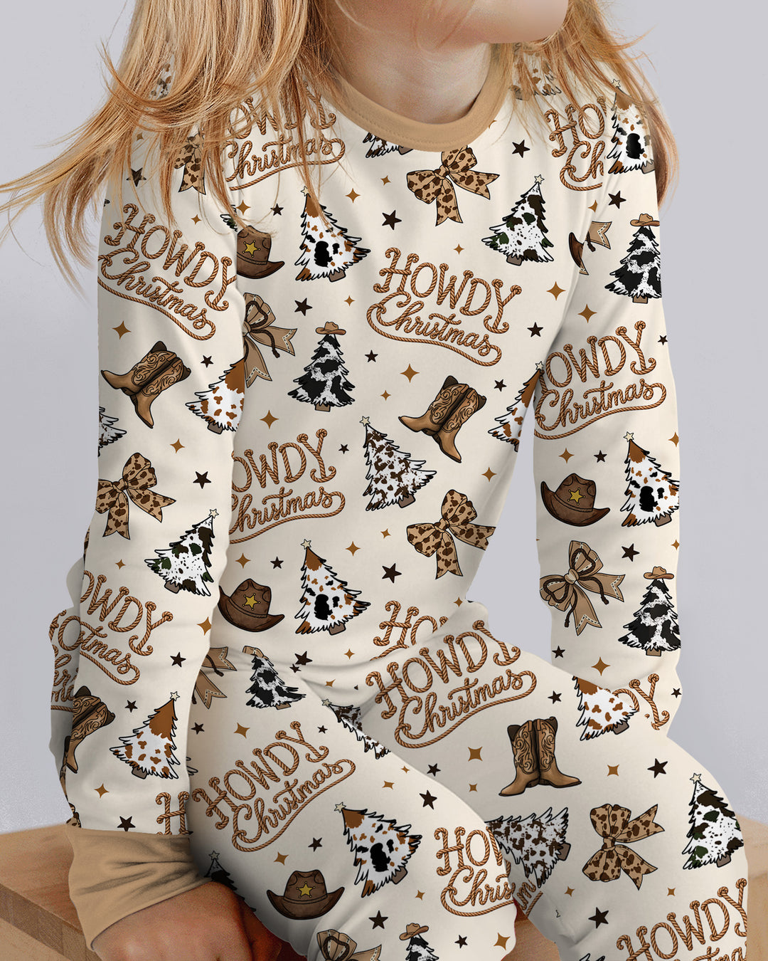 Coquette Western Howdy Christmas Bamboo Two Piece Long Sleeve Pajama Set