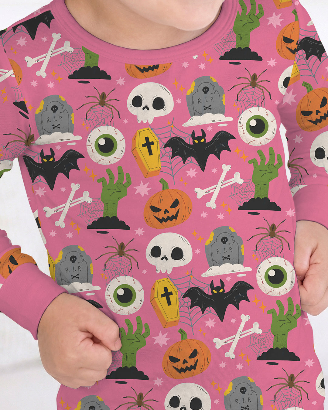 Little Monsters Bamboo Two Piece Long Sleeve Pyjamas Set For Halloween