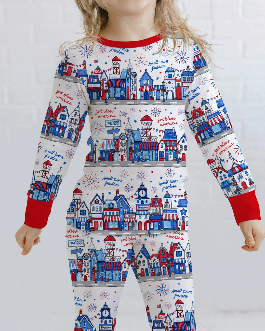 Small Town Freedom USA Bamboo Two Piece Long Sleeve Pajama Set