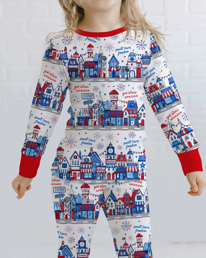 Small Town Freedom USA Bamboo Two Piece Long Sleeve Pajama Set