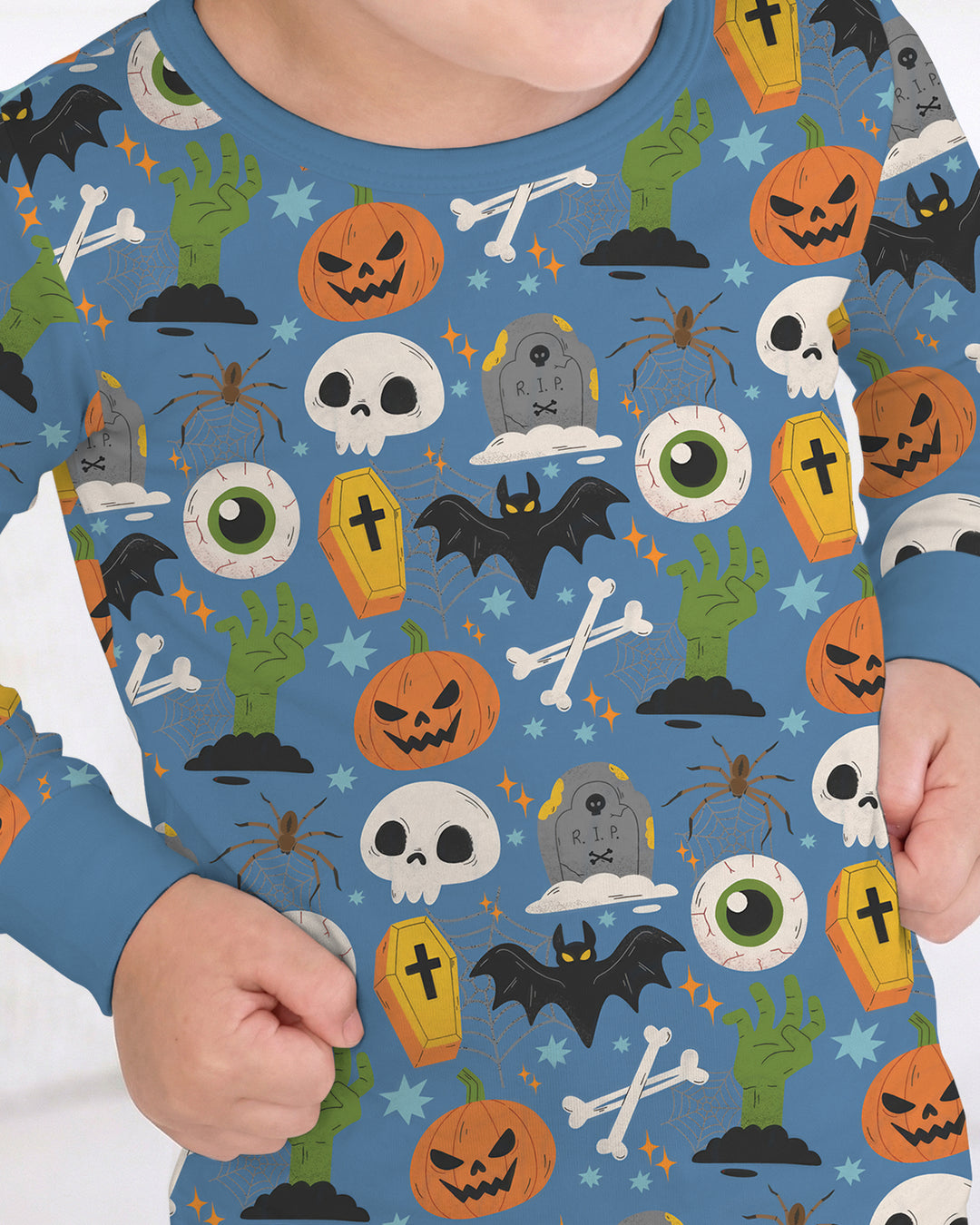 Little Monsters Bamboo Two Piece Long Sleeve Pyjamas Set For Halloween