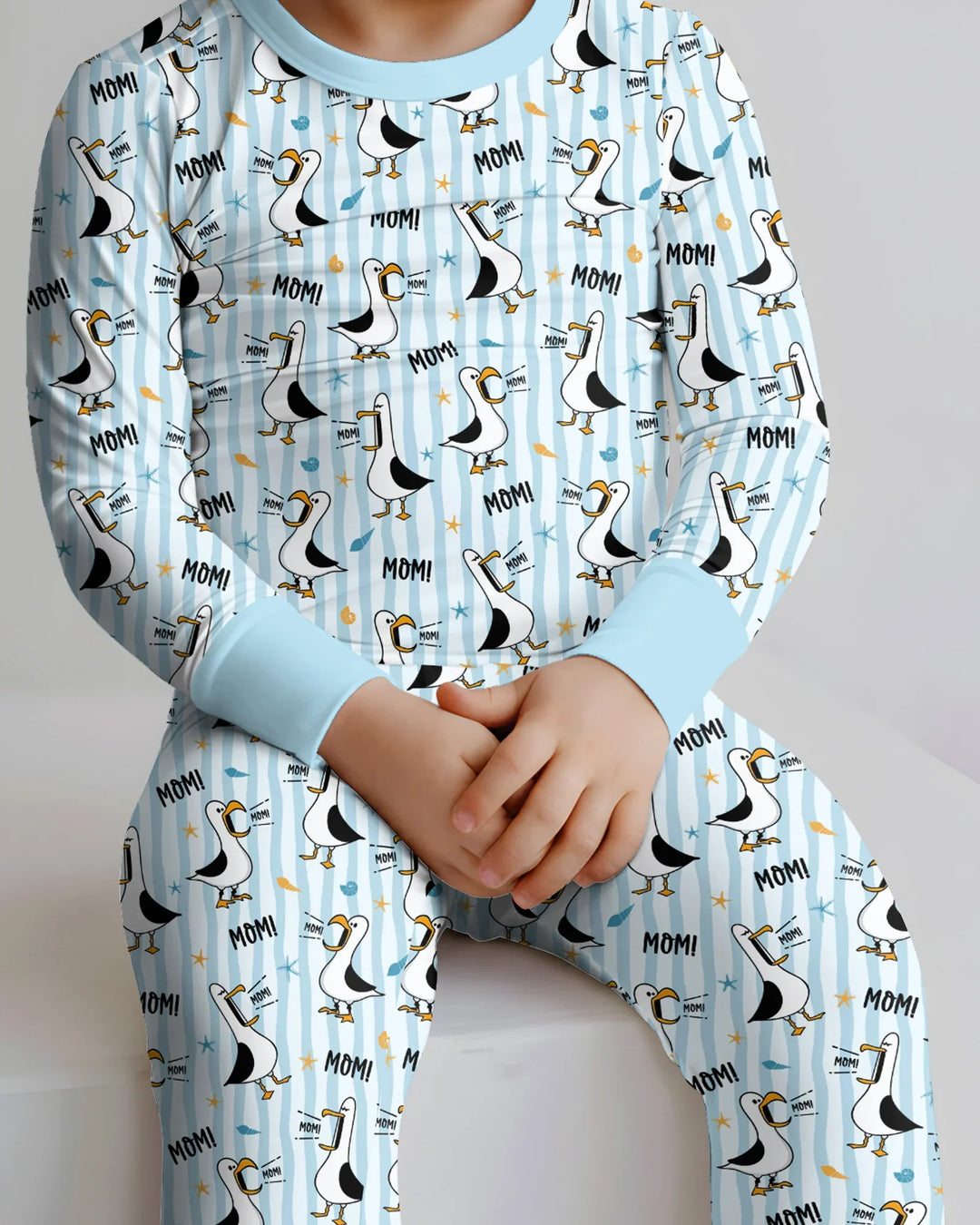 Seagull mom Mom MOM Bamboo Two Piece Long Sleeve Pajama Set