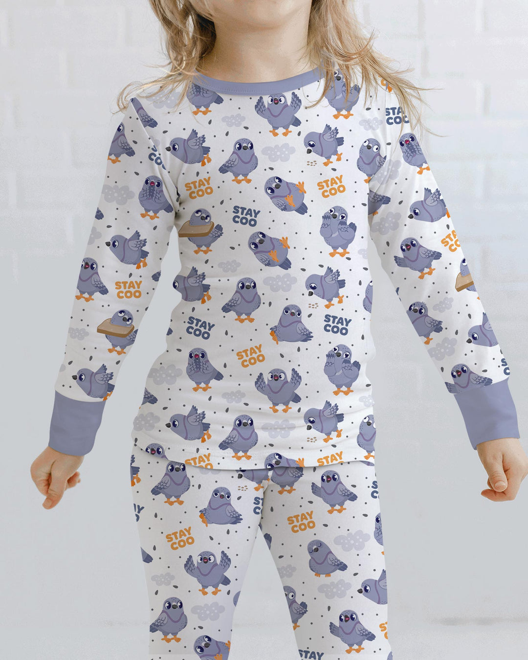 Pigeon Stay Coo Bamboo Two Piece Long Sleeve Pajama Set