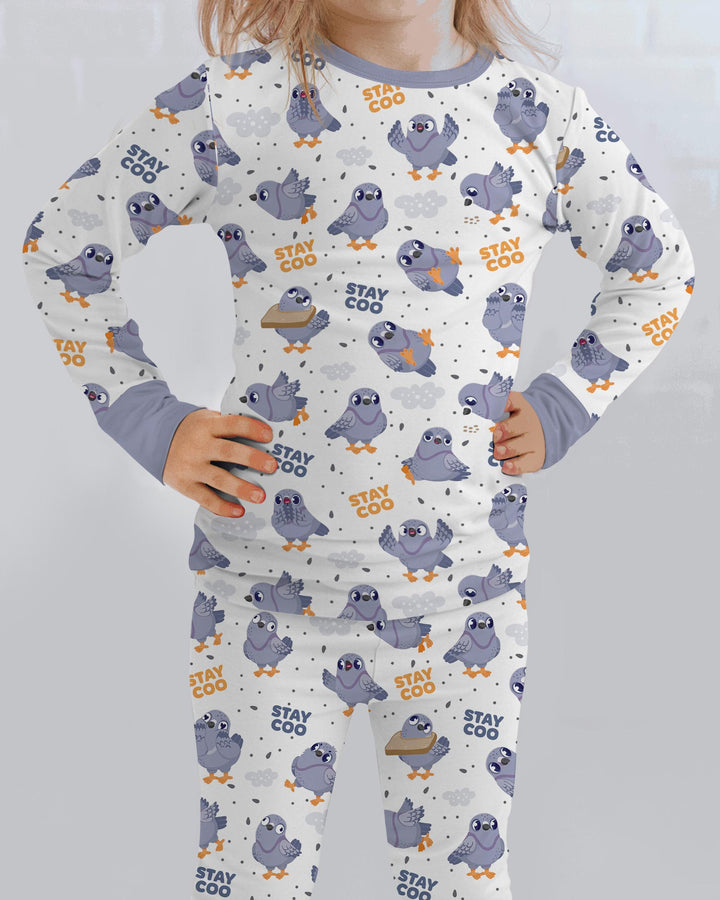 Pigeon Stay Coo Bamboo Two Piece Long Sleeve Pajama Set
