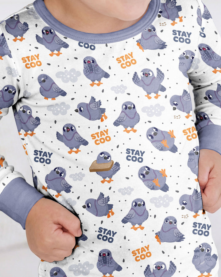 Pigeon Stay Coo Bamboo Two Piece Long Sleeve Pajama Set