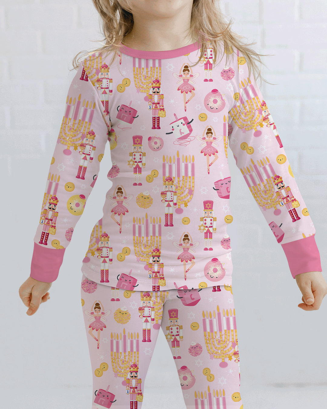 Hanukkah Nutcracker King Family Matching Bamboo Two Piece Long Sleeve Pajama Set