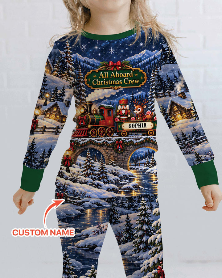 All Aboard Christmas Crew Bamboo Two Piece Long Sleeve Pajama Set
