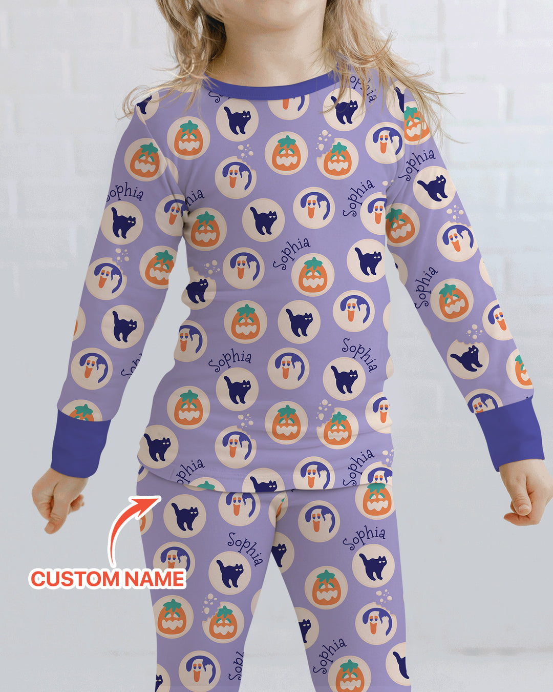 Boo Crew Custom Name Bamboo Two Piece Long Sleeve Pajama Set