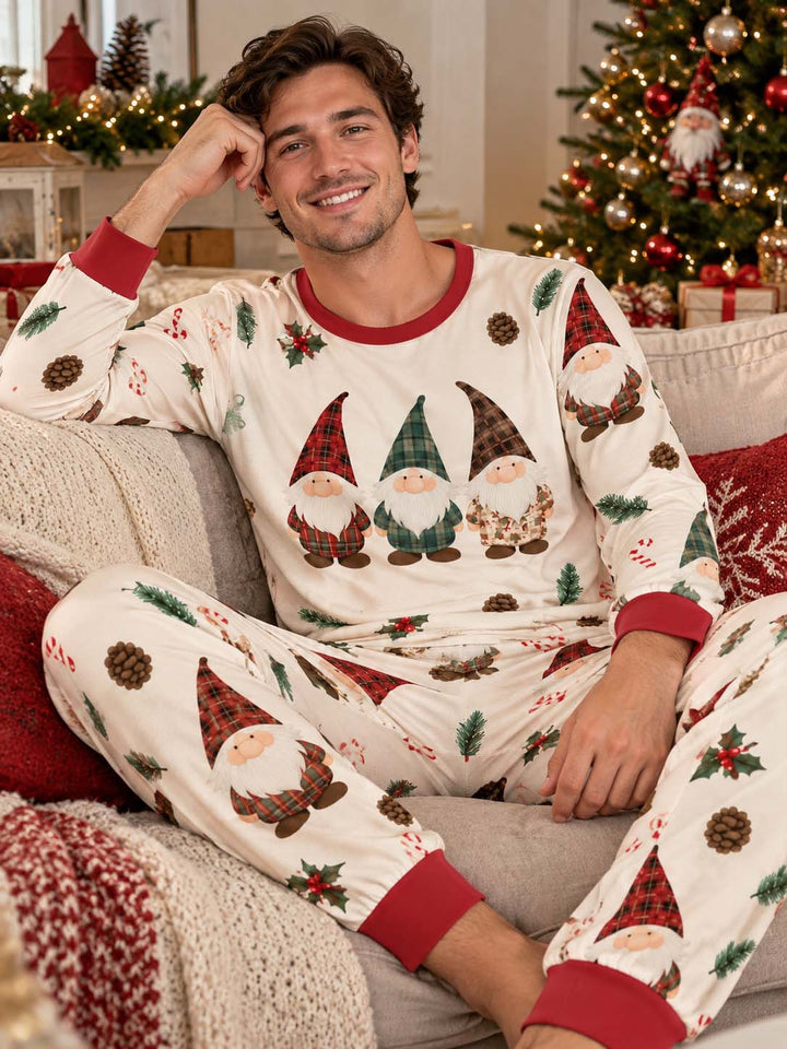 Tartan Christmas Gnomes Bamboo Men's Pajama Set