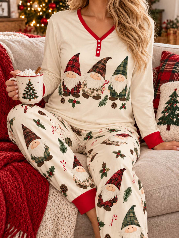 Tartan Christmas Gnomes Bamboo Women Pajama Set