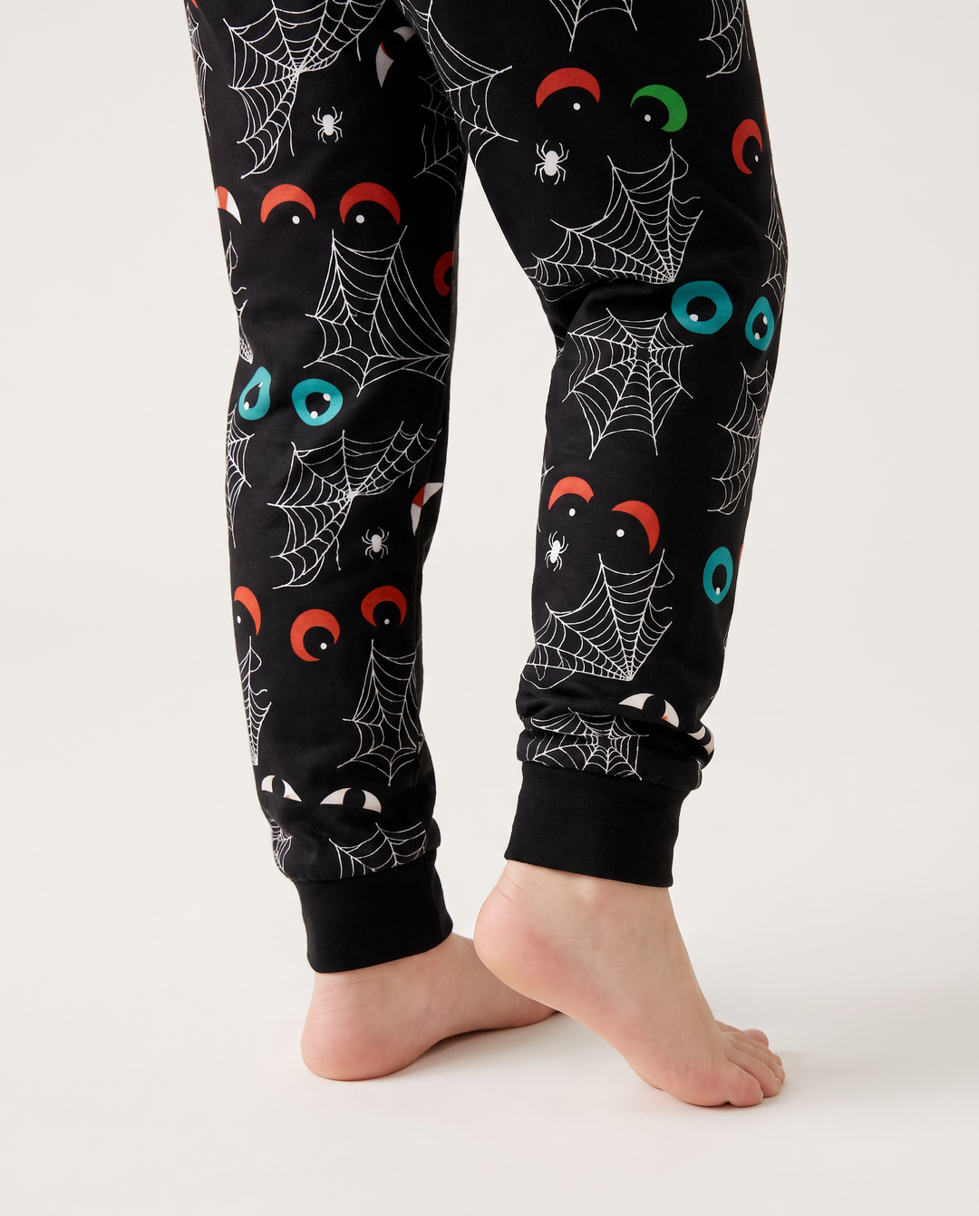 Glow In The Dark Creepy Spiderweb Bamboo Two Piece Short Sleeve Pyjamas Set