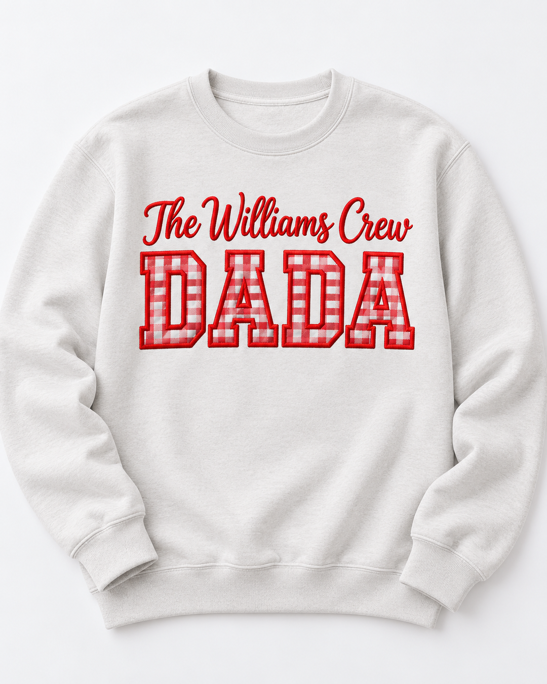 Custom Matching Family Embroidered Bamboo Men Crewneck Sweatshirt