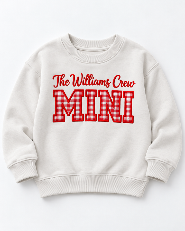 Custom Matching Family Embroidered Bamboo Crewneck Sweatshirt