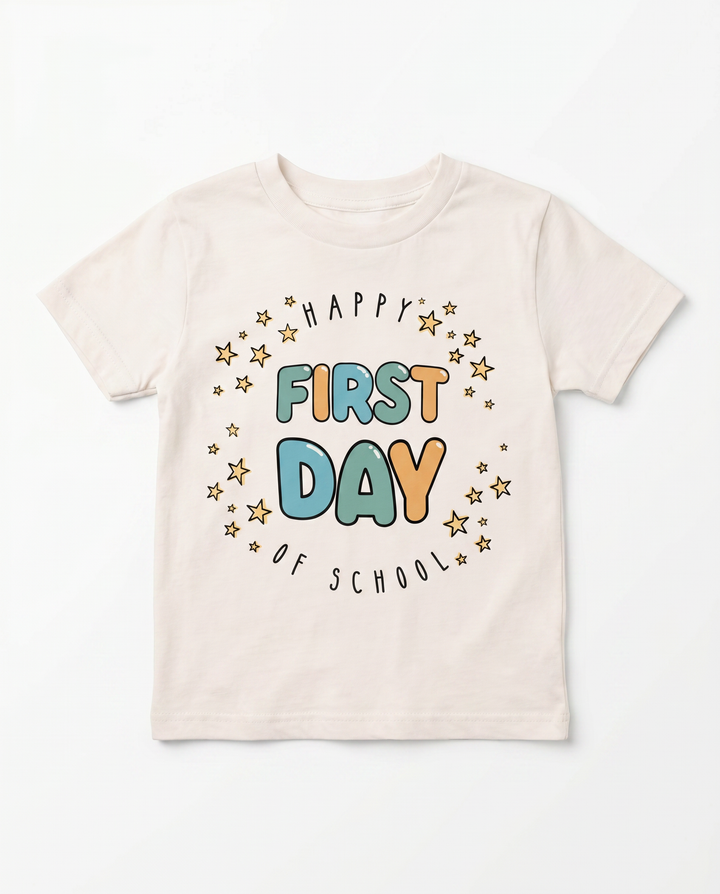Happy First Day of School Bamboo Crewneck T-Shirt